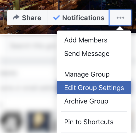 facebook group owner menu