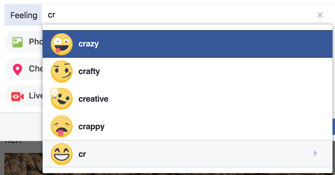 facebook feelings start with cr