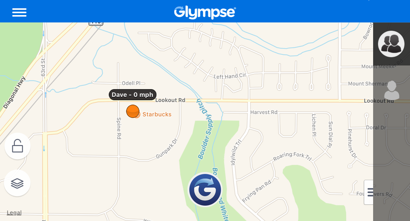 location identified, glympse