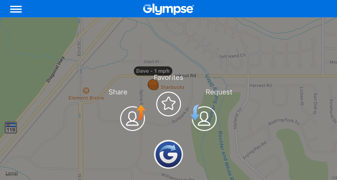 share your location glympse iphone