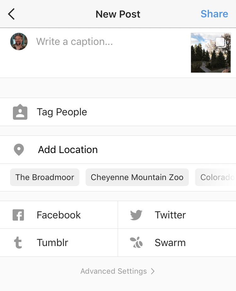 enter data description location shares instagram