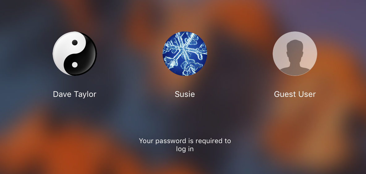 mac login icons and accounts, including child parental controls, mac os x apple imac