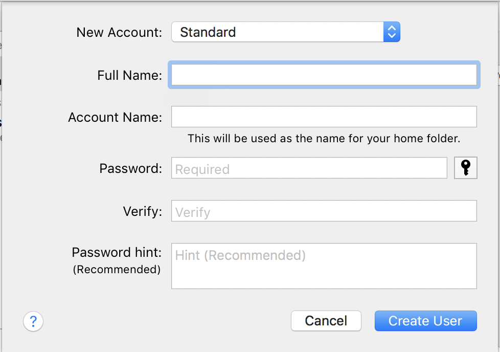 add mac os x macos new user account