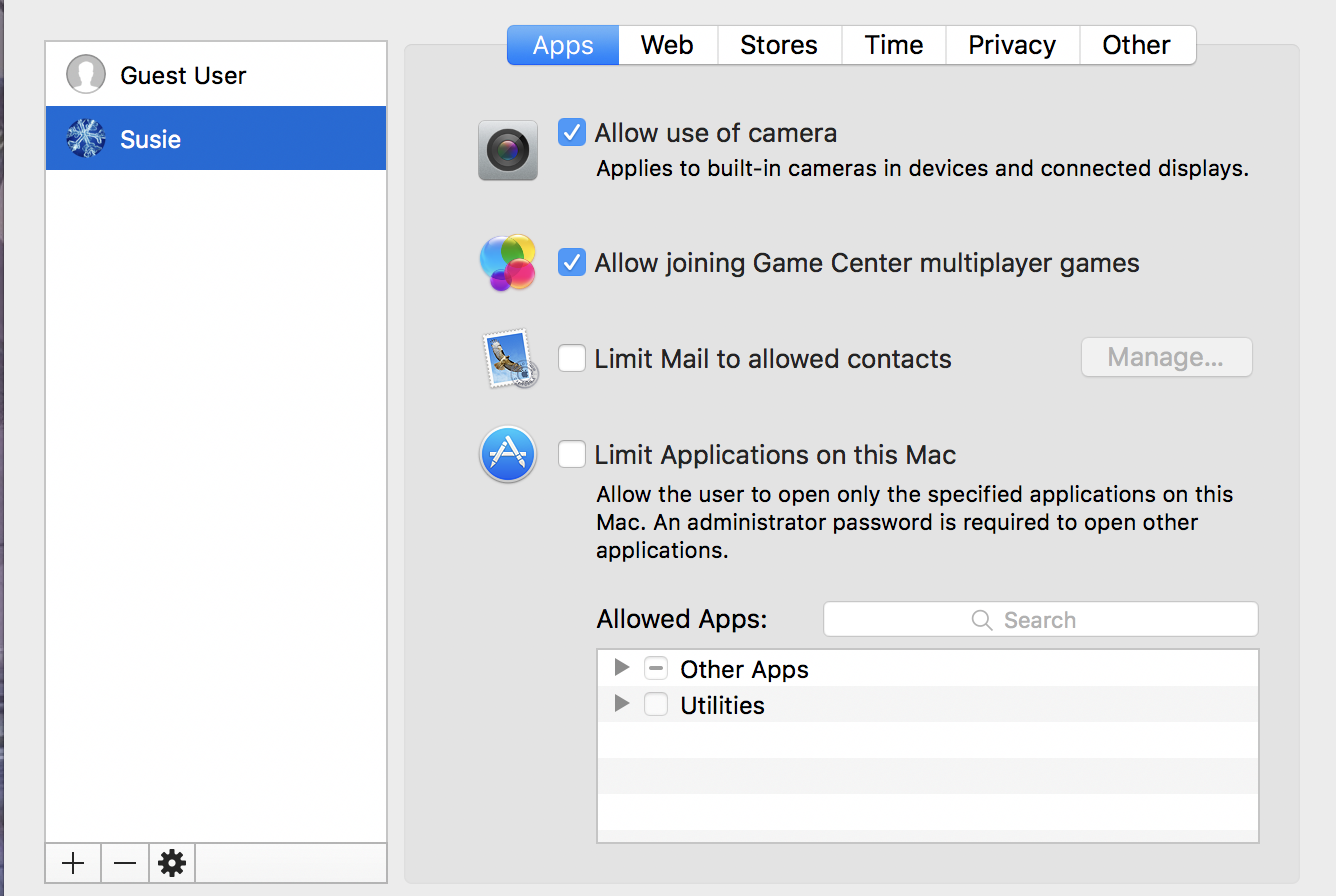 macos x parental controls main settings preferences