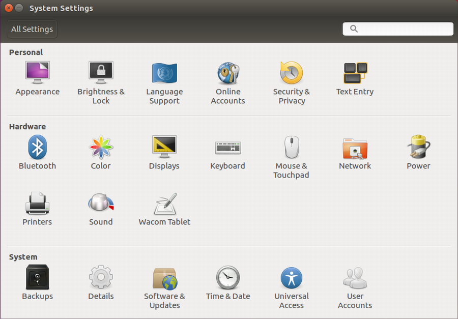 system control panels preferences ubuntu gnome linux