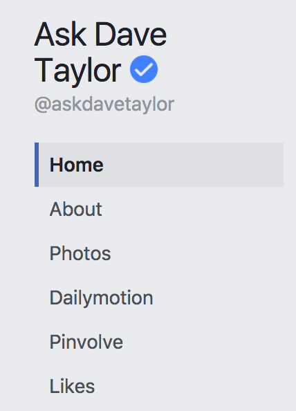 facebook business page tabs - ask dave taylor