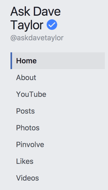 facebook business page tabs, reordered cleaned up
