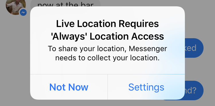 live location facebook messenger share