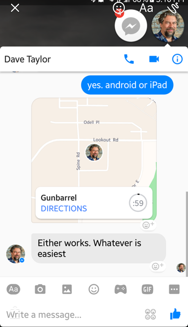 android facebook messenger share location tracking update