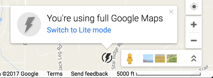 full google maps mode switch to lite