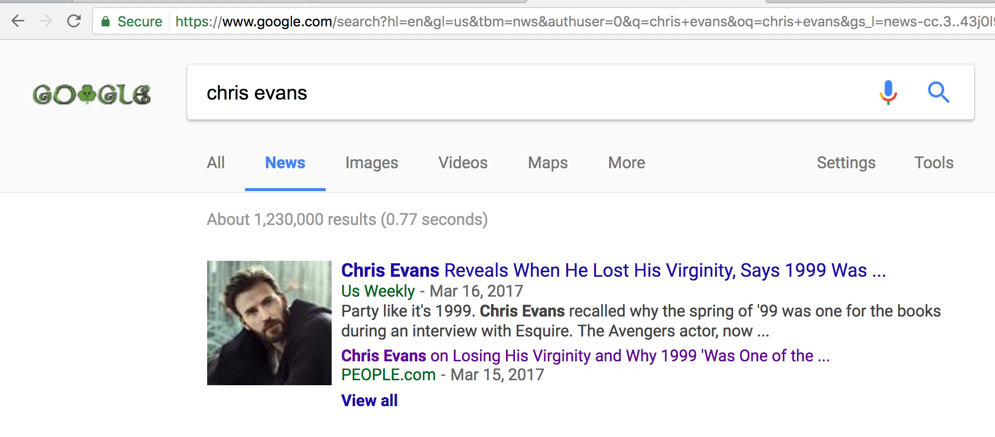 chris evans search results, google news gnews