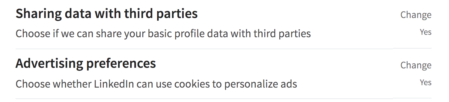 linkedin data privacy settings preferences