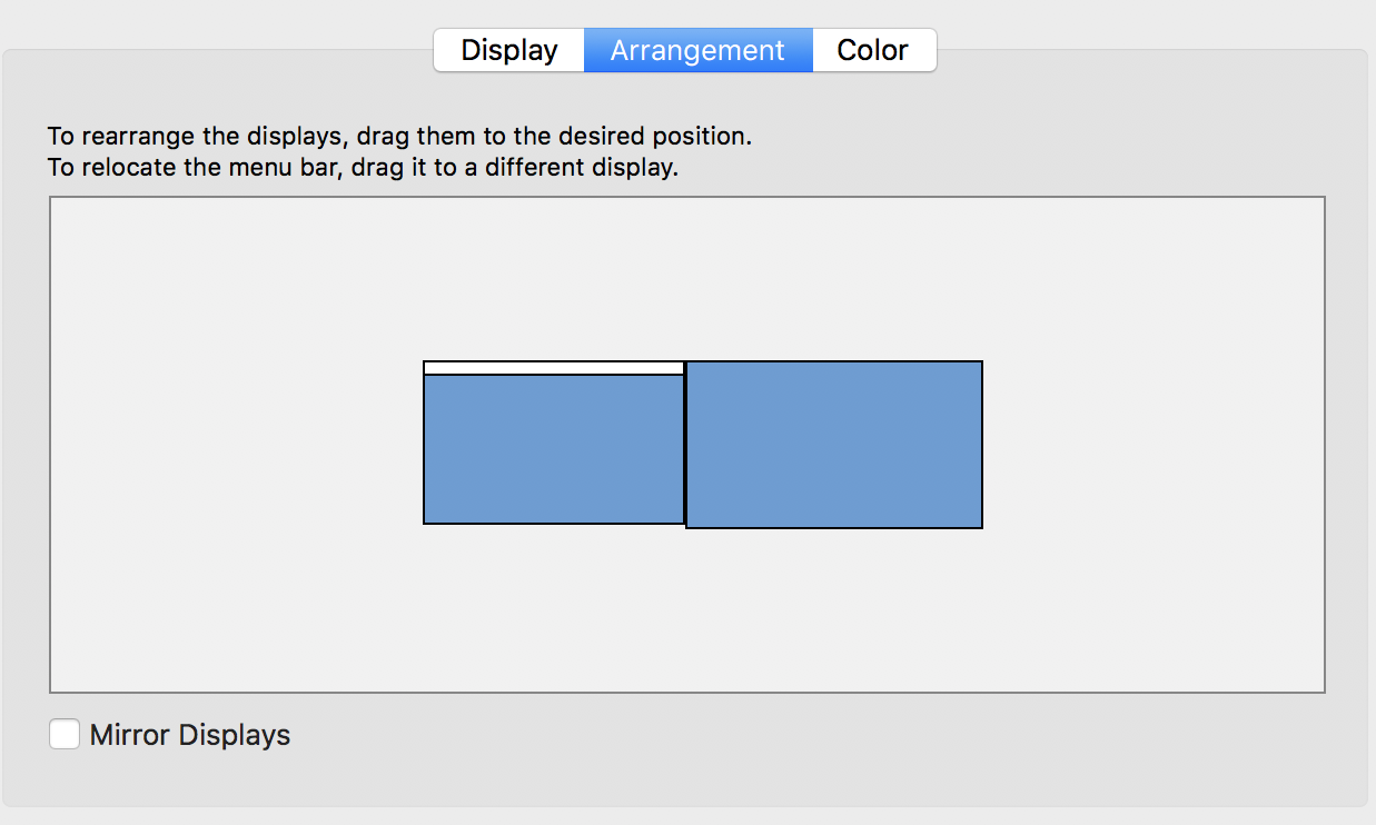 macos x arrangement displays monitors projector