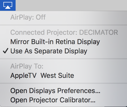 macos x mirror display layout arrangement menu