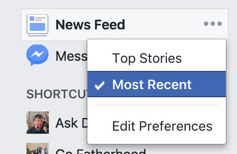 facebook news feed settings