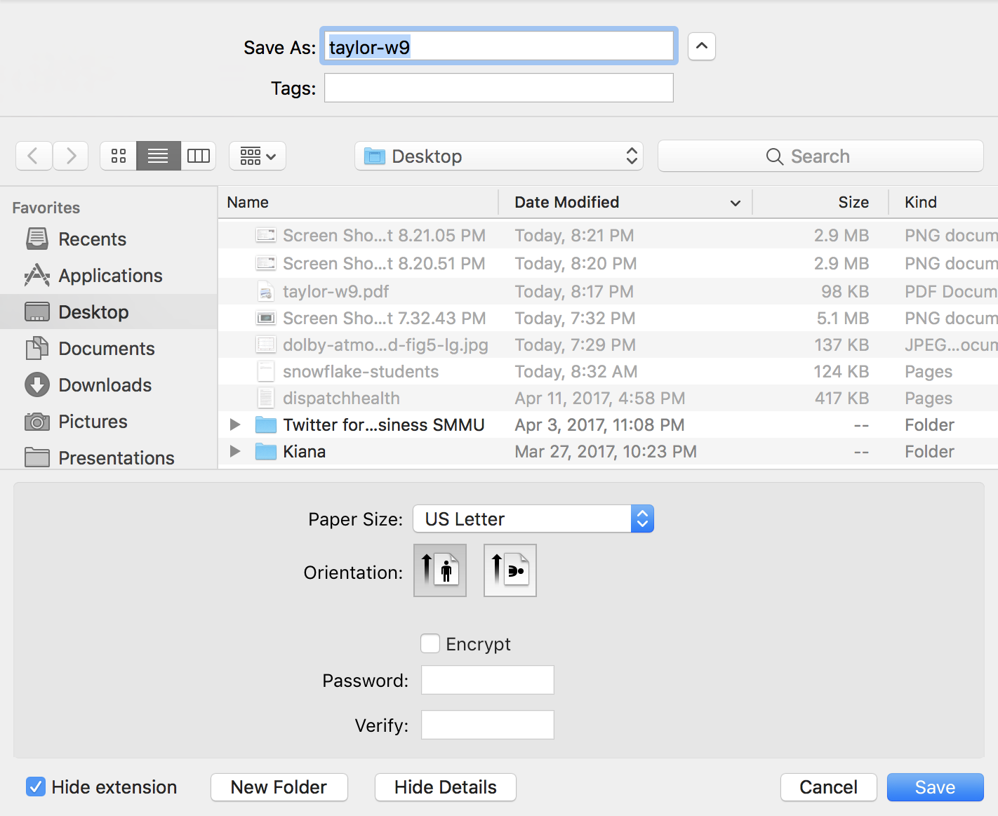 mac preview file save as pdf window with additional extra info encrypt password
