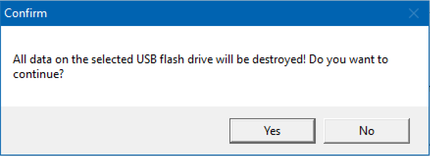 are you sure you want to burn this iso to usb flash drive