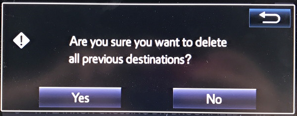 sure you want to delete previous destinations?