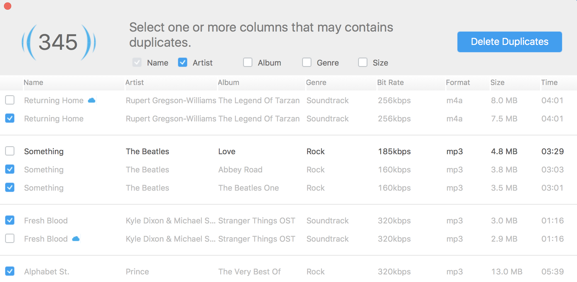 itunes music dupes track name - tunesgo