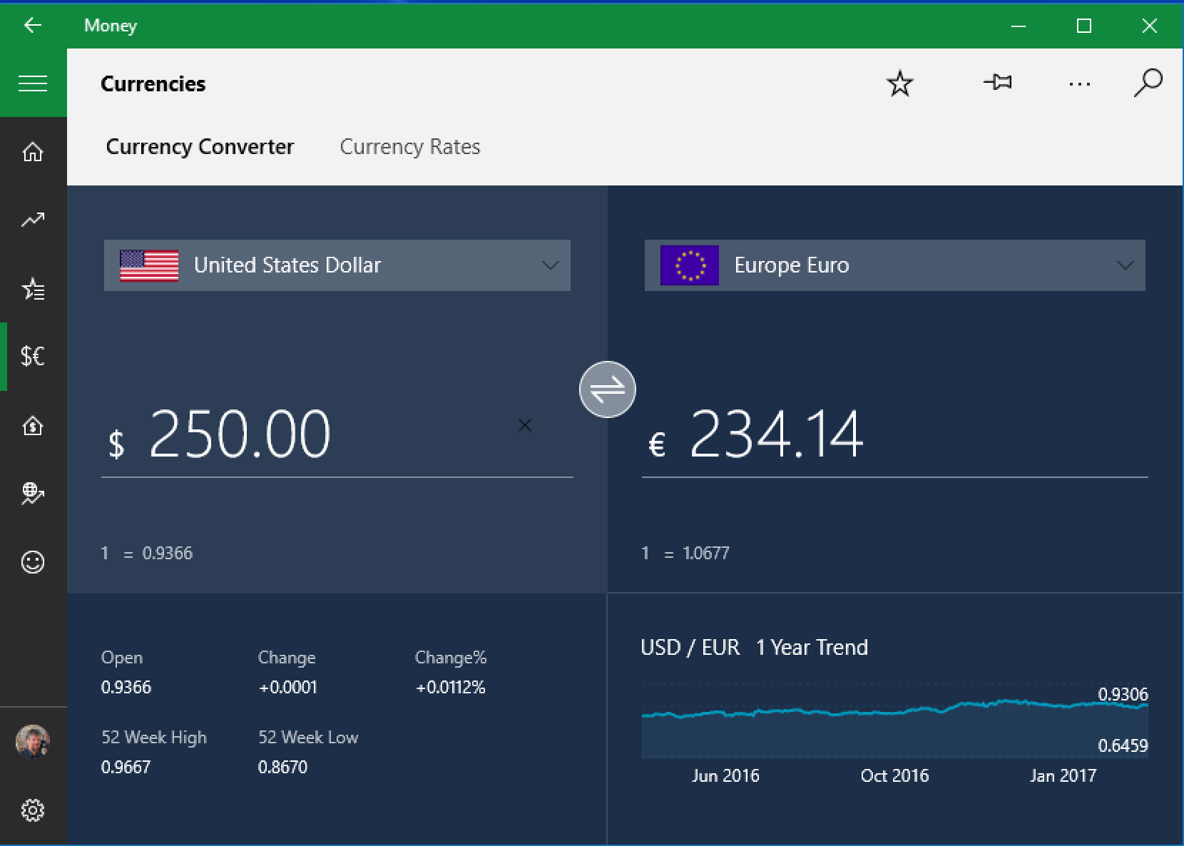 currency converter calculator ms money win10