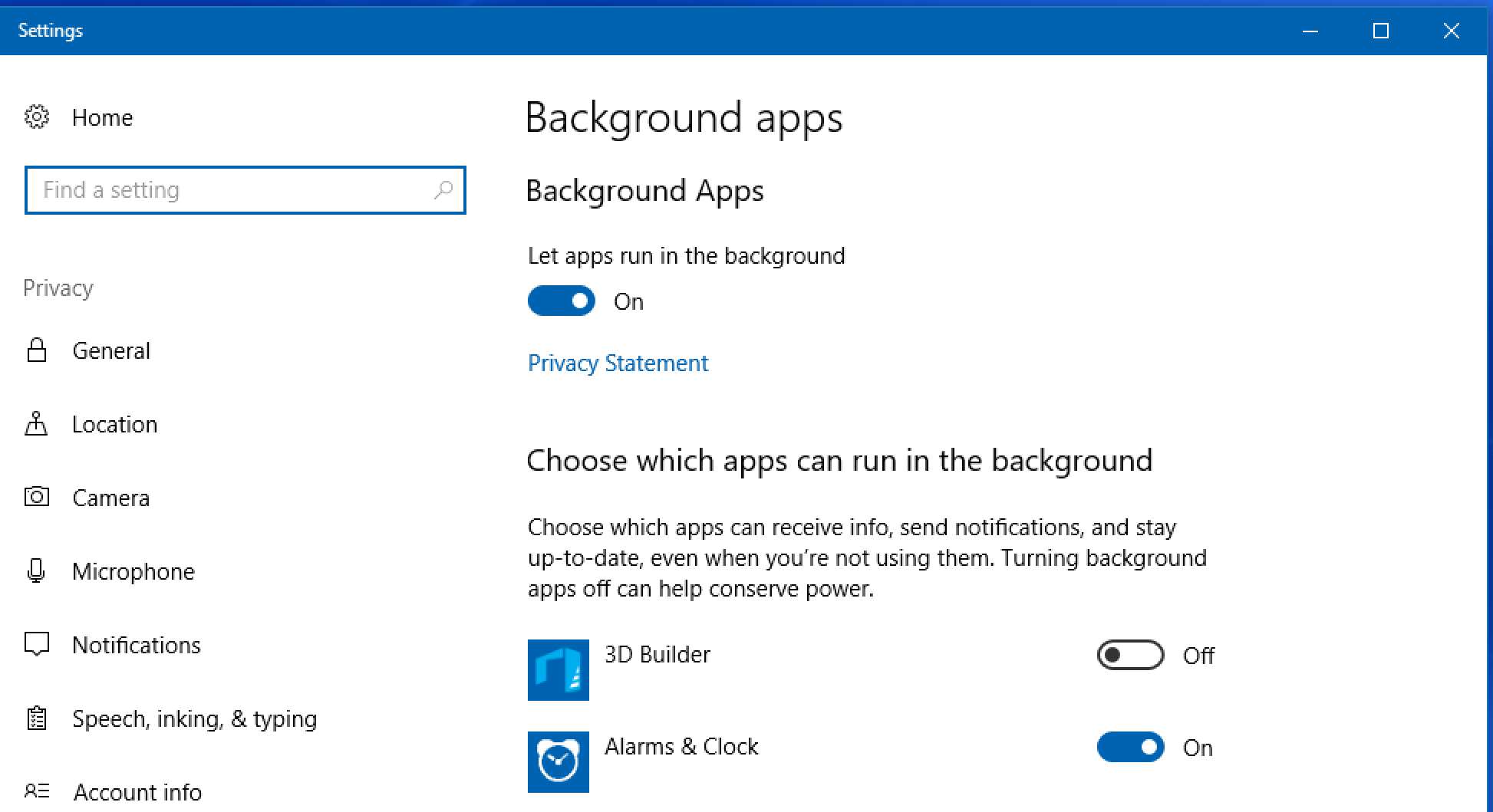 windows 10 background programs apps settings preferences control panel