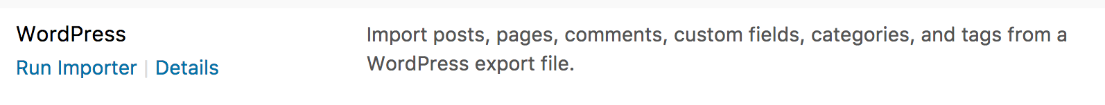 wordpress import wordpress posts pages entries importer