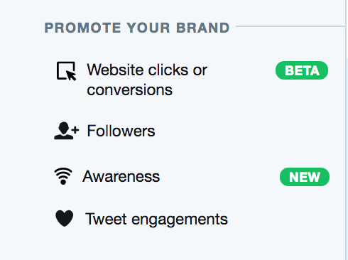 type of twitter ad campaign