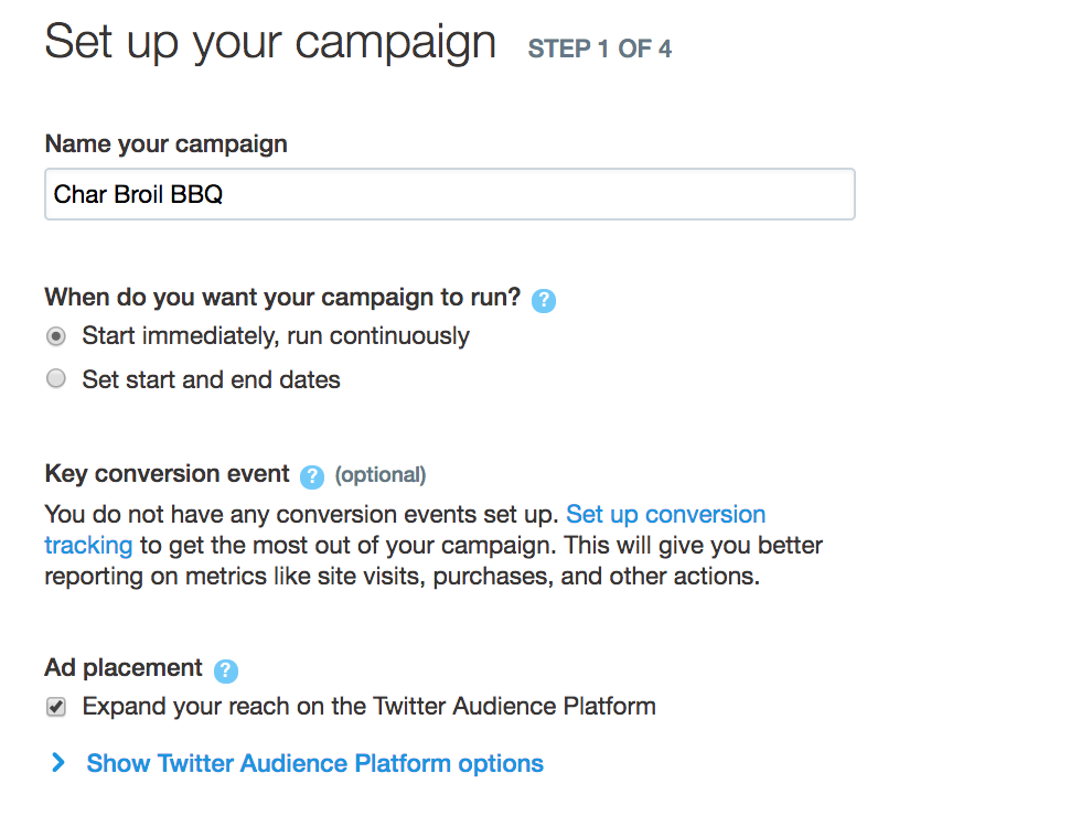twitter ad setup and configuration 