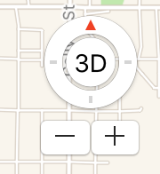 compass and zoom controls, apple maps