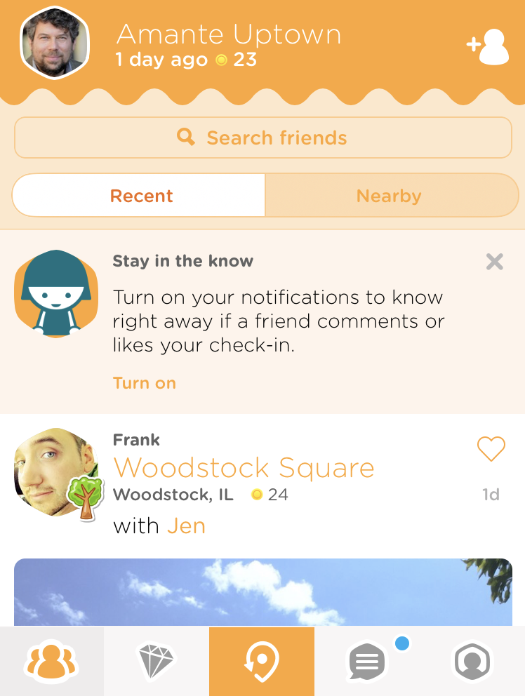 swarm / foursquare check in
