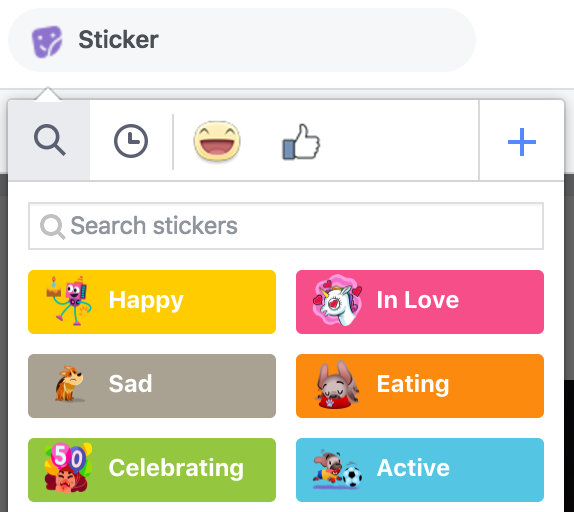 facebook default stickers