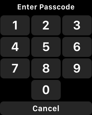 enter apple watch pin passcode