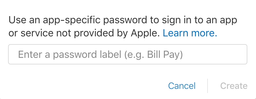 name app password icloud