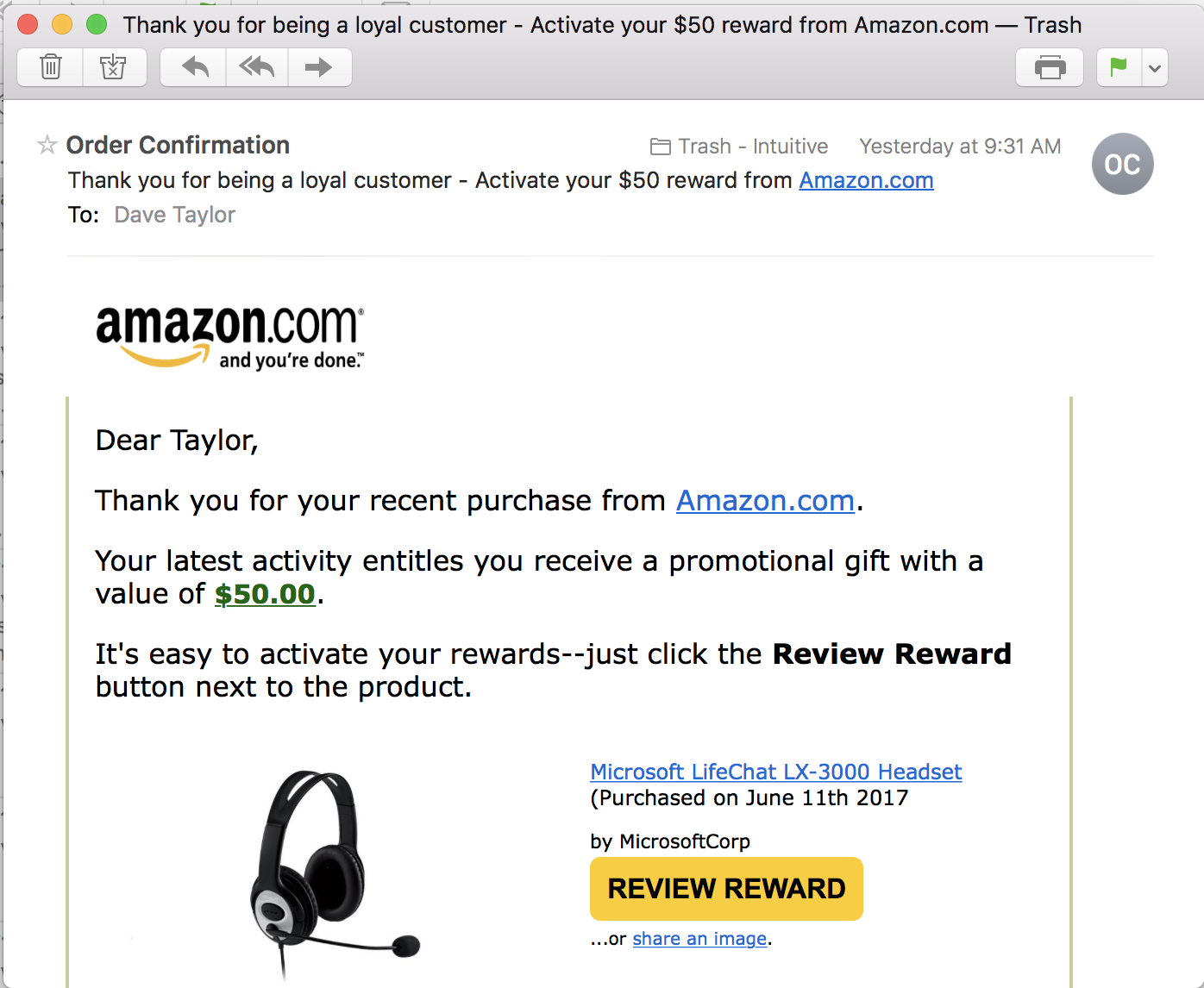 won earned free amazon rewards product gear headset