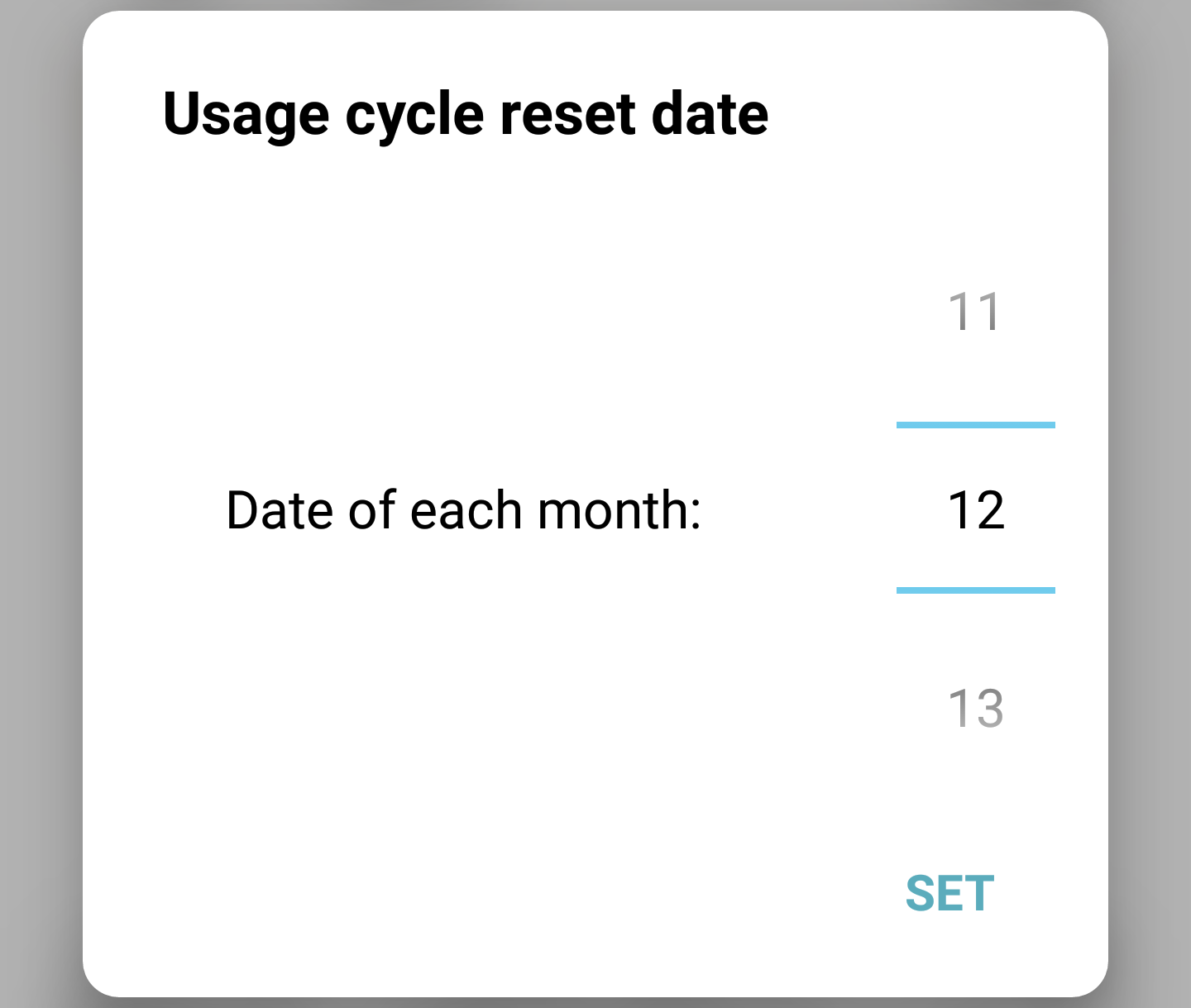 adjust cell billing cycle android