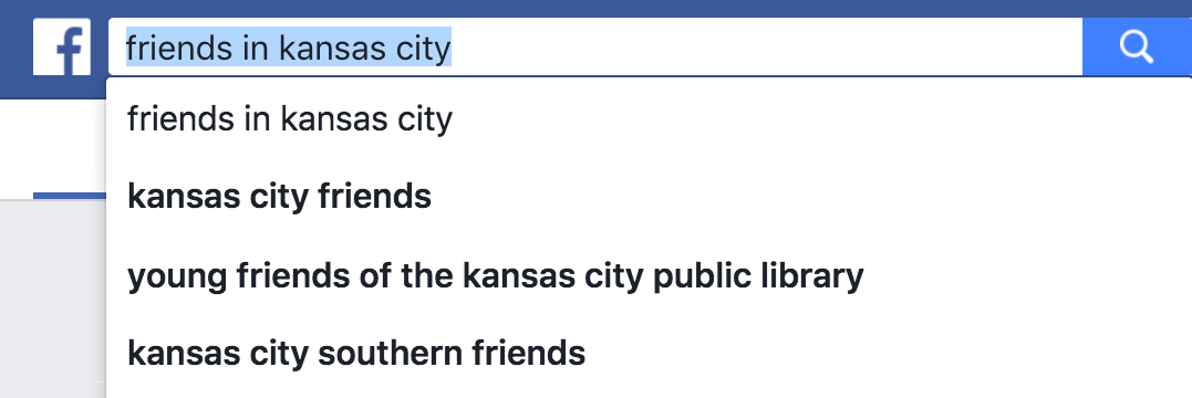 facebook search: friends in kansas city