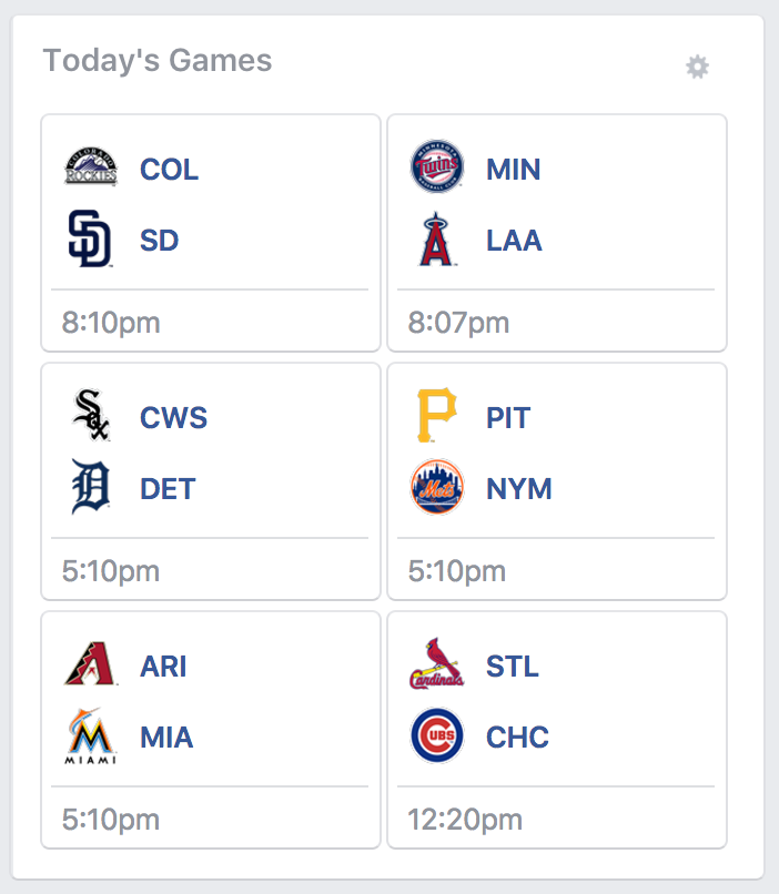 facebook fb today's games extended view