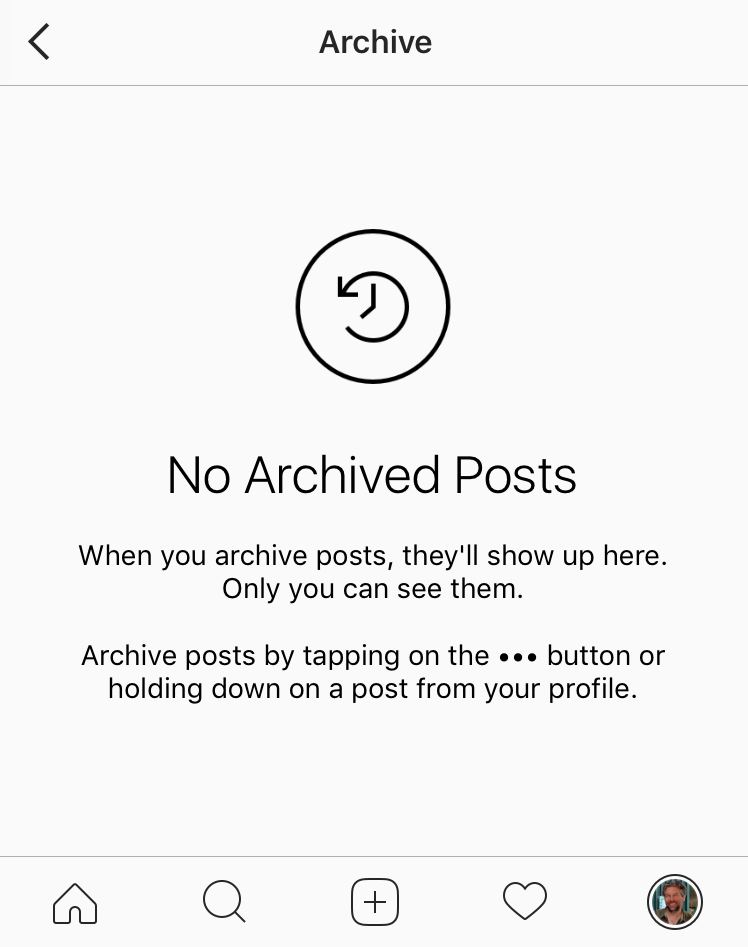 instagram no archived posts