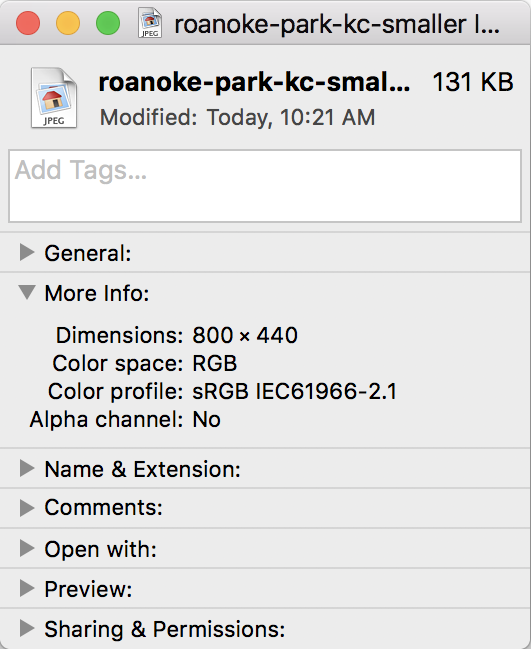 finder > get info smaller photo file image jpg