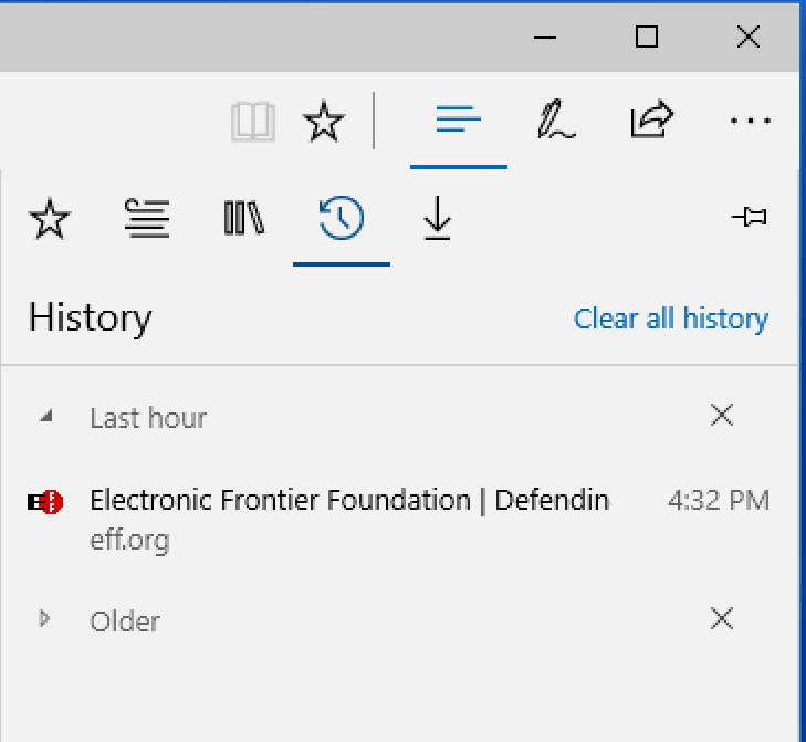 view browser history - not everything shows up