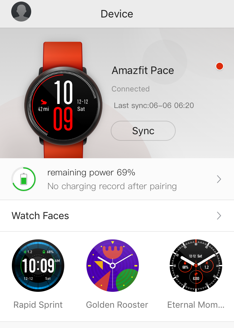 xiaomi amazfit pace iphone app