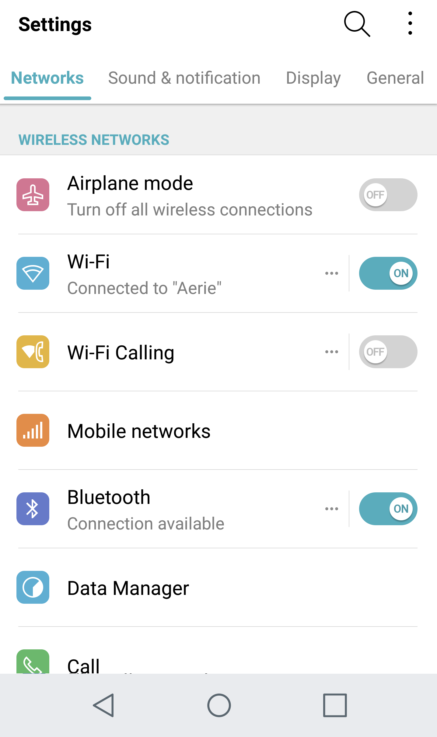 android settings - airplane mode