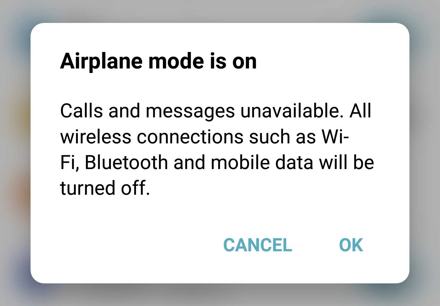 android airplane mode enabled