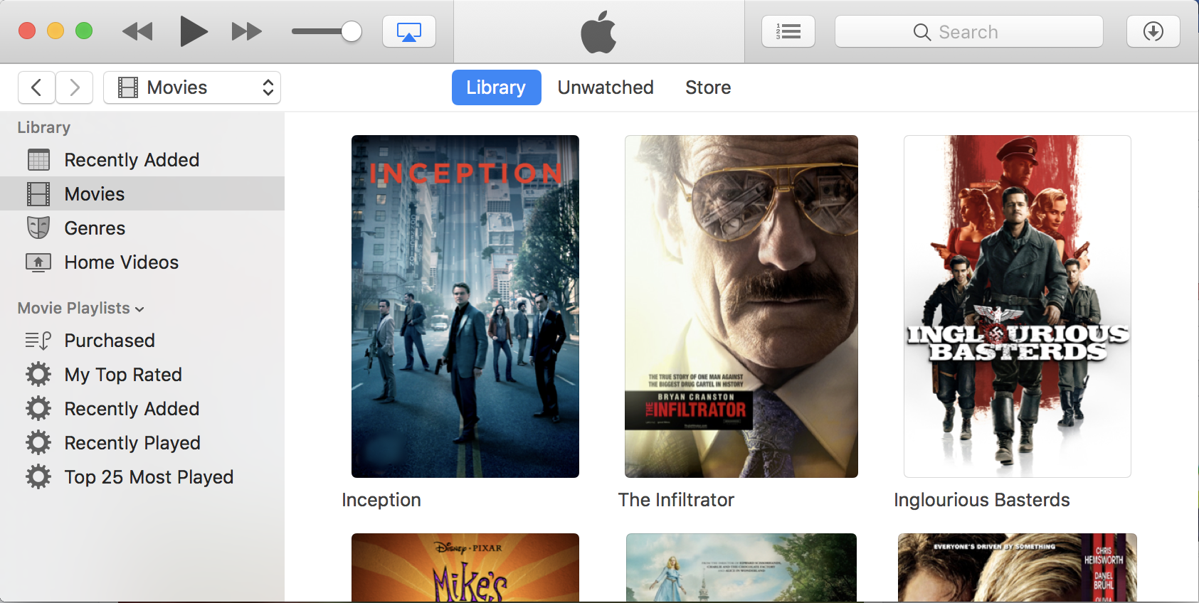 inception inglorious bastards in itunes movies mac