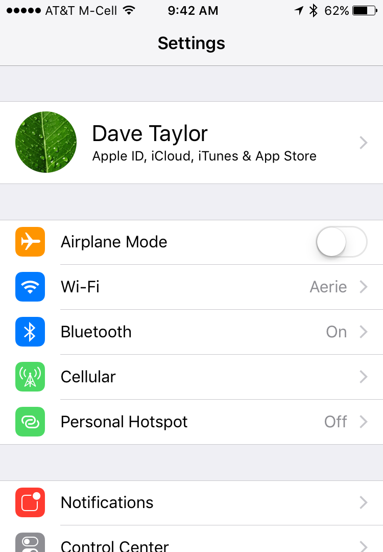 ios 10 iphone airplane mode settings