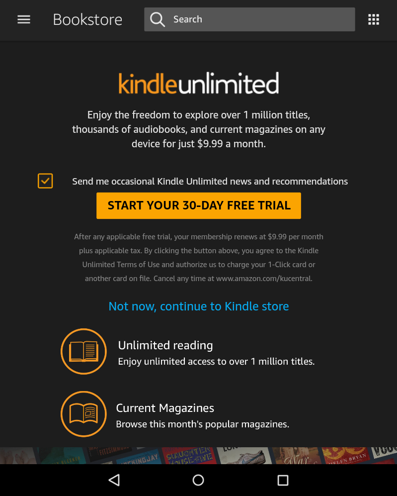 kindle unlimited advert