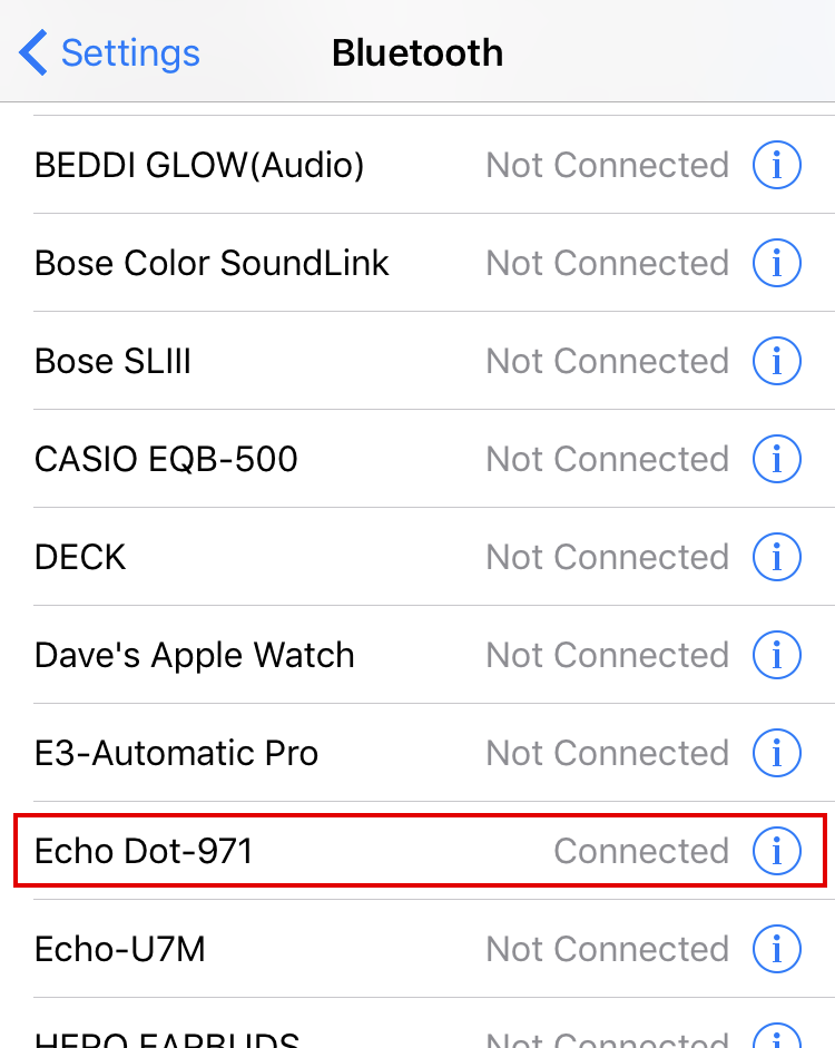 amazon echo alexa dot tap connected bluetooth paired android apple iphone