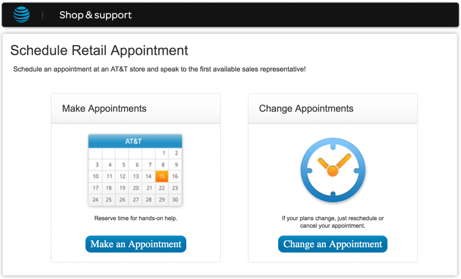 Make An Online Appointment at the AT&T Store?