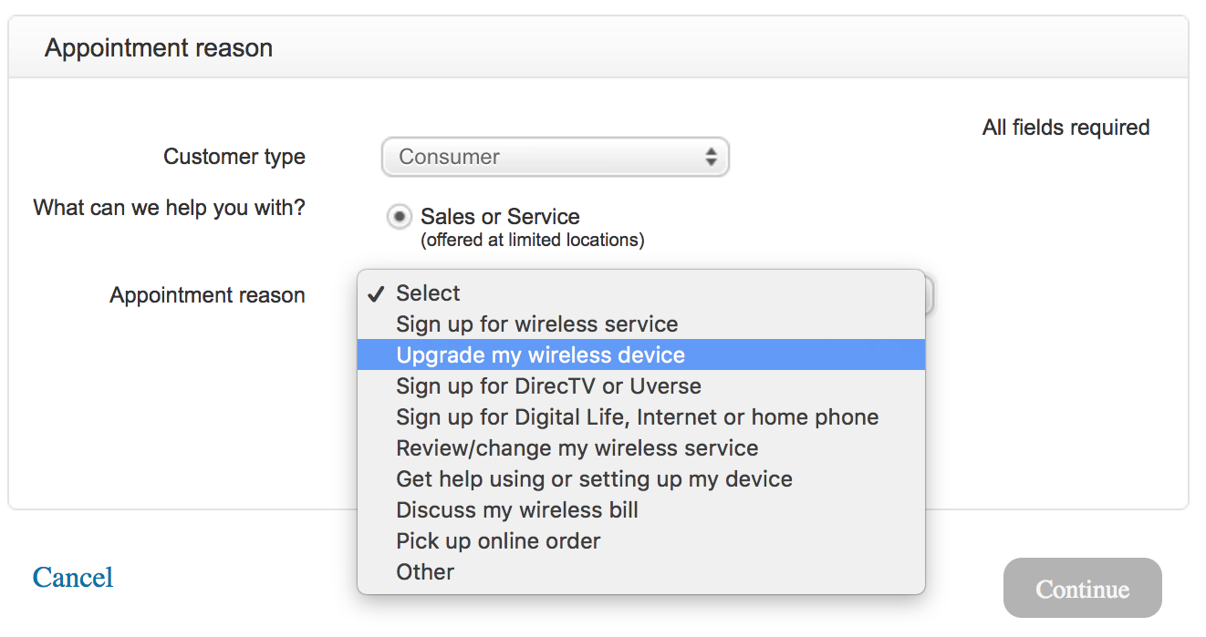 Make An Online Appointment at the AT&T Store?