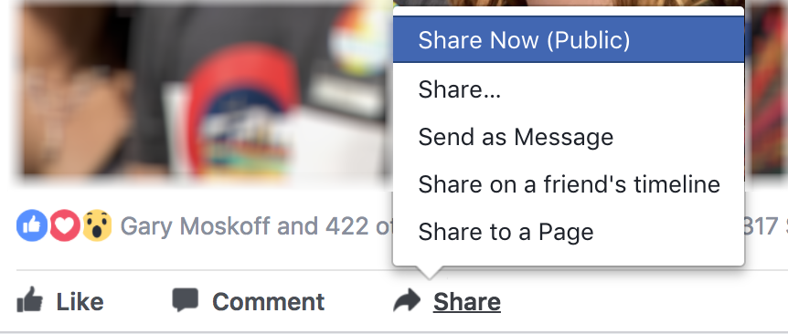 how to share a post update photo facebook